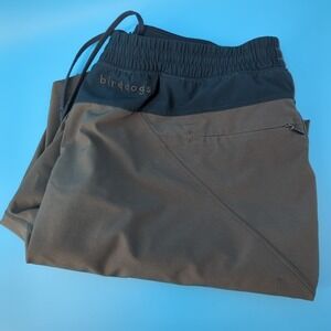 Birddogs Mens XL Long Gray Lined Athletic Shorts 2 Tone Stretch Performance Gym